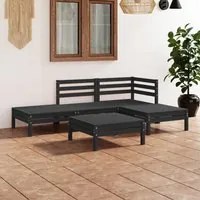 Set Divani da Giardino 5 pz in Legno Massello di Pino Nero cod mxl 36516