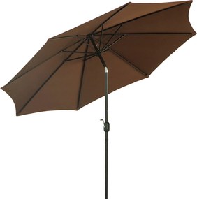 Ombrellone da Giardino 3x2.45 m Palo Ø38 mm in Acciaio Inclinabile Caffè...