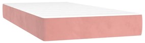 Giroletto a molle con materasso rosa 200x200 cm in velluto