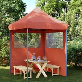 Tendone Per Feste Pieghevole Pop-up Con 2 Pareti Terracotta /