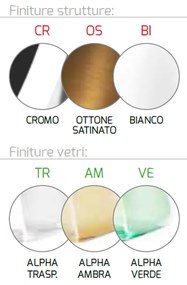 Sospensione Contemporanea Double Skin Alpha Metallo Cromo Vetro Verde 1 Luce E27