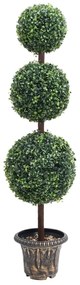Pianta Di Bosso Artificiale A Sfera Con Vaso Verde 118 Cm /