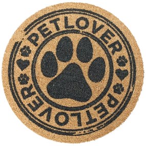Zerbino Rotondo Italo "Petlover" con Impronta Zampa - Cocco Naturale 60x60cm