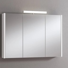 Pensile con luce Akira laccato bianco opaco L 100 x H 70 x P 15.5 cm