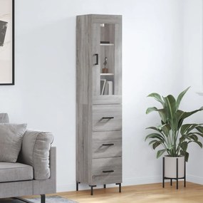 Credenza grigio sonoma 34,5x34x180 cm in legno multistrato