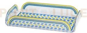 Happy tray vassoietto in cristallo acrilico decorato celeste