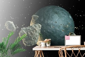 Carta da parati autoadesiva – Meteoriti intorno al pianeta