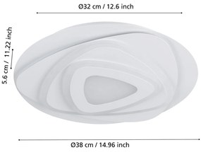 Plafoniera Contemporanea Palagiano Acciaio Bianco Luce Led Integrato 21W