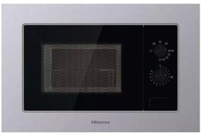 Forno Microonde da Incasso Hisense BIM320G11X 20L 800W con Grill in Acciaio Inox e Vetro Nero