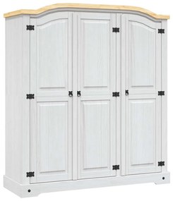 Vidaxl Armadio İn Legno Di Pino Messicano Corona 3 Ante Bianco /