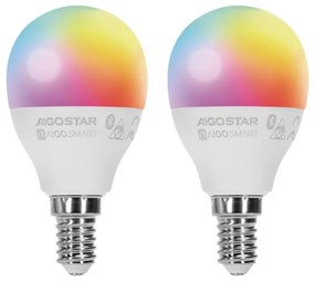 SET 2x Lampadina LED RGBW dimmerabile MESH Smart E14/6,5W/230V 2700-6500K - Aigostar