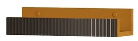 Mensola per bagno Niwa L 40 cm laccato opaco senape con vetro grigio carbone