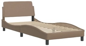 Letto con materasso cappuccino 90x200 cm in similpelle