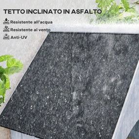 Casetta Porta Attrezzi 77,5x54,2x179,5 cm a 3 Mensole con Tetto Impermeabile in Bitume in Legno Bianco...