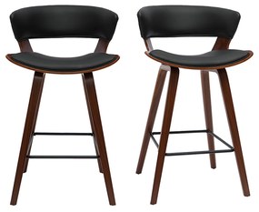 Sgabelli da bar design nero e legno scuro H65 cm (set di 2) SYRAH