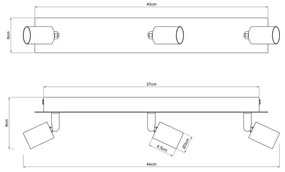 Globo 57998-3 - Faretto DREW 3xGU10/35W/230V nero