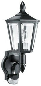 Applique neoclassico da esterno L 15 S nero con sensore di movimento IP44 1X E27 STEINEL