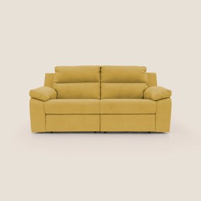 Romeo Divano relax con recliner elettrico in morbido tessuto impermeabile T02 giallo