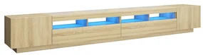 Mobile porta tv con luci led rovere sonoma 300x35x40 cm