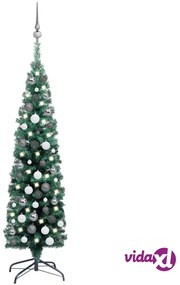 vidaXL Albero di Natale Preilluminato con Palline 240 cm PVC