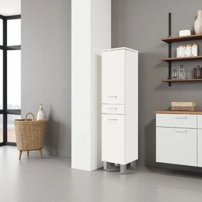 Colonna singola a terra GAIA 2 ante 1 cassetto H153 Bianco Lucido