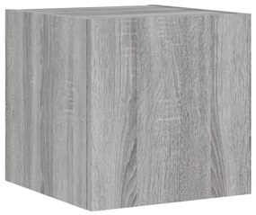 Mobile tv a parete con luci led grigio sonoma 30,5x35x30 cm