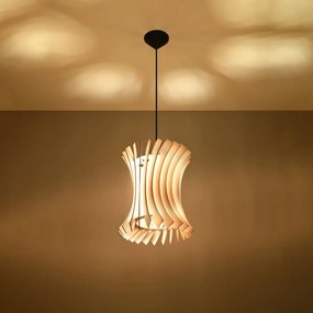 Lampada a sospensione in Legno Naturale ORIANA E27 da interno
