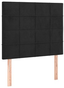 Giroletto a Molle con Materasso Nero 90x190 cm in Velluto