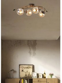 Plafoniera neoclassico Cecile marrone IP20, 4XE14