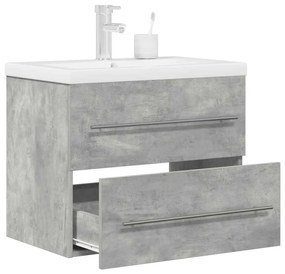 Set Mobili Da Bagno 2 Pz Grigio Cemento İn Legno Multistrato /