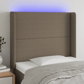 Testiera A Led Tortora 93x16x118/128 Cm İn Tessuto /