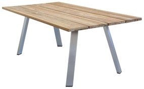 SALTUS - tavolo da giardino in alluminio e teak riciclato 200x100