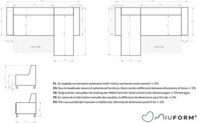 Divano letto angolare turchese (variabile) Dazzling Daisy - Miuform