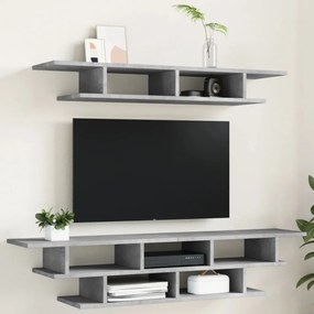 Mobili tv a muro grigio cemento legno multistrato