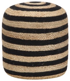 Pouf Lavorato A Mano Nero 40x45 Cm İn Juta /