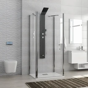 Kamalu - Box doccia tre lati 90x75x90 porta battente K2800AS2