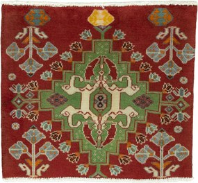 Shiraz Tappeto 50x50 Rosso (Iran) Annodato A Mano