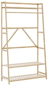 Appendiabiti Con Ripiani 110x40x180 Cm İn Bambù /