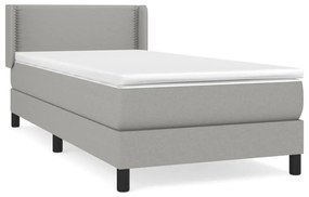 Giroletto a molle con materasso grigio chiaro 80x200 cm tessuto