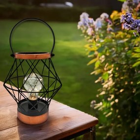 Solight WO3105 - LED Lampada da tavolo decorativa LED/3xAA nero/rame