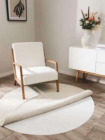 benuta Sottotappeto rotondo Prima Bianco ø 100 cm rotondo - Tappeto design moderno soggiorno