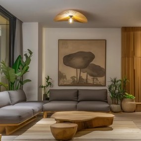 Brilagi - Lampadario LED a plafone CERIA BOHO 1xE27/40W/230V Ø 80 cm in rafia