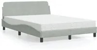 Letto con Materasso Grigio Chiaro 140x190 cm in Velluto 3208391