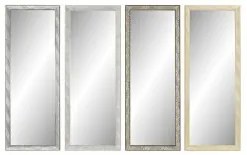 Specchio da parete DKD Home Decor 36 x 2 x 95,5 cm Cristallo Naturale Grigio Marrone Bianco polistirene Tropicale Foglia della