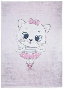 Tappeto per bambini con il motivo di un adorabile gatto  Larghezza: 80 cm | Lunghezza: 150 cm