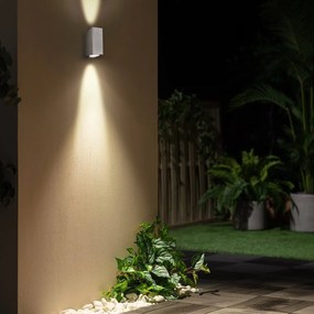 Applique Rettangolare Bidirezionale IP65 - GU10 Grigio