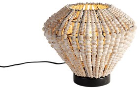 Lampada da tavolo orientale beige con perline - Moti