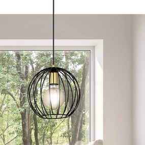 Sospensione Contemporanea Omoikane Acciaio Nero 1 Luce E27 Ip20