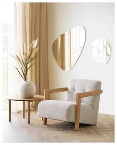 Tavolino da salotto rotondo di colore naturale in rovere massiccio ø 70 cm Jena – House Nordic