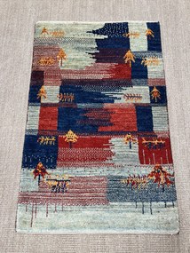 Gabbeh Tappeto persiano 120 x 80 Blu (Iran) Annodato A Mano